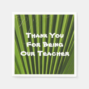 Teacher Appreciation Palm Leaf Photo Thank You Napkins