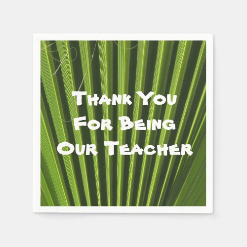 Teacher Appreciation Palm Leaf Photo Thank You Napkins