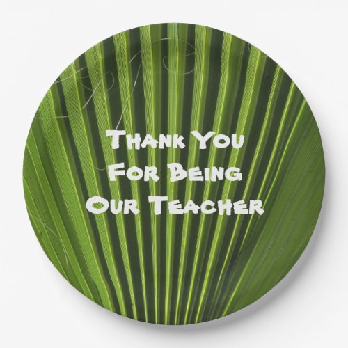 Teacher Appreciation Palm Leaf Photo Thank You Paper Plates
