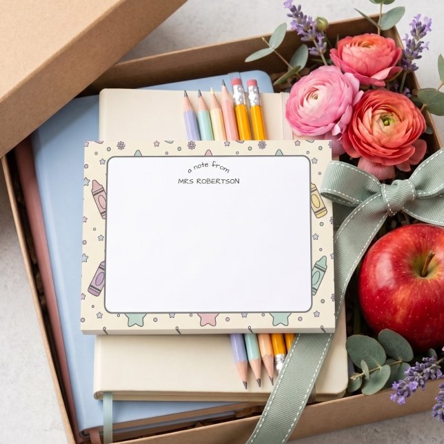 Teacher appreciation Pastel Crayon Pattern  Post-it Notes (Creator Uploaded)