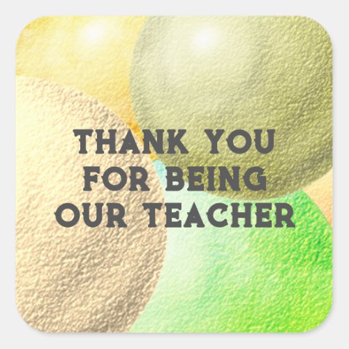 Teacher Appreciation Pastel School Class Thank You Square Sticker