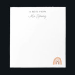 Teacher Appreciation Personalized Boho Rainbow Notepad<br><div class="desc">Personalized notepads make great gifts for teachers.  This notepad features a boho rainbow theme and all text can be personalized.  This will make a great back to school,  christmas or end of year gift for any teacher.</div>