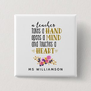 Teacher Appreciation Personalized Button Gift