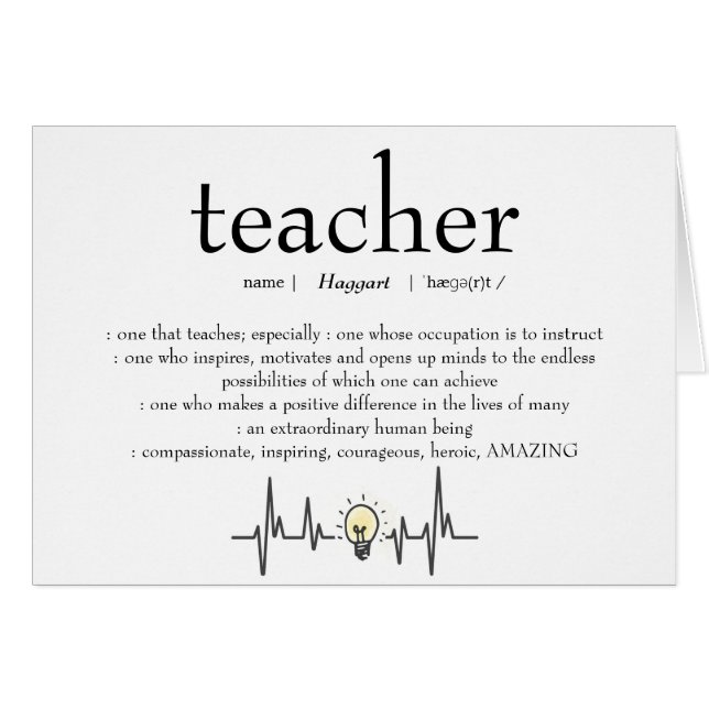 Teacher Appreciation Personalized Cards (Front Horizontal)