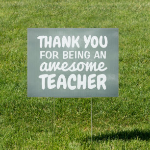 Teacher appreciation personalized chalkboard yard sign