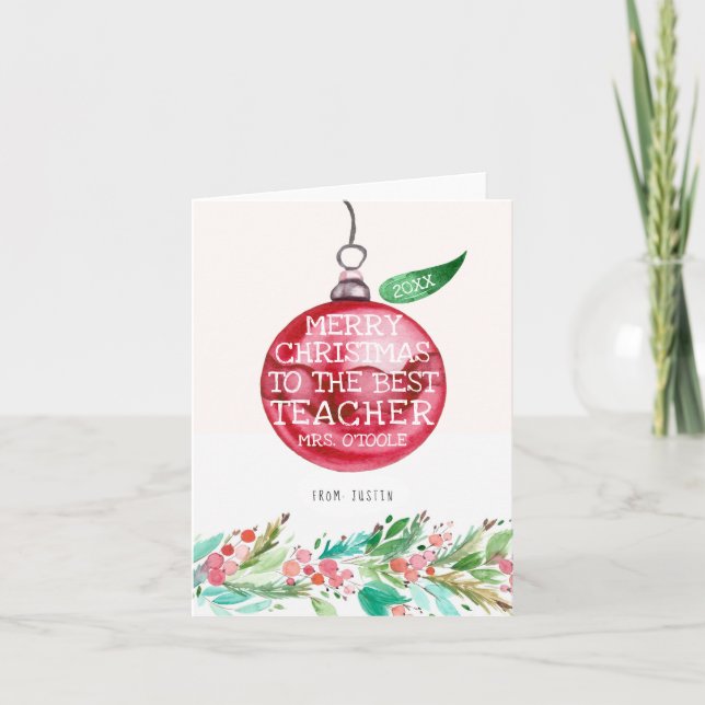 Teacher Appreciation | Personalized Christmas Card (Front)