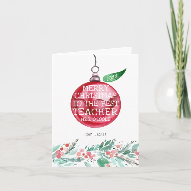 Teacher Appreciation | Personalized Christmas Card (Front)