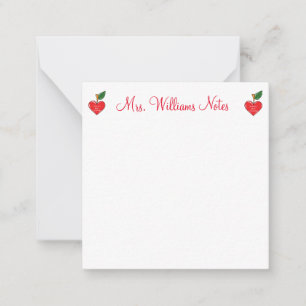teacher appreciation personalized cute hearts chic note card