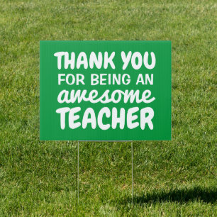 Teacher appreciation personalized green yard sign