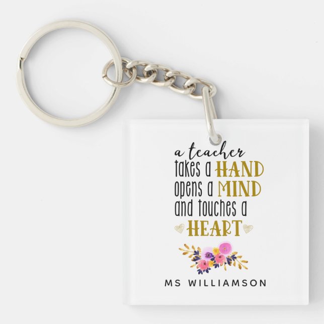 Teacher Appreciation Personalized Keychain Gift (Front)