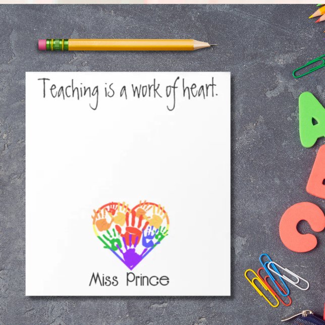 Teacher appreciation personalized rainbow hands  notepad (Creator Uploaded)