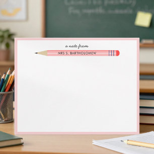 Teacher Appreciation Personalized Stationery Note Card