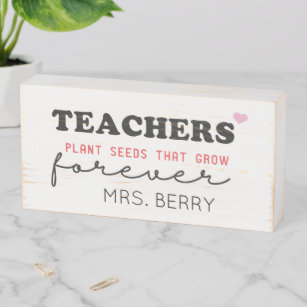 Teacher Appreciation Personalized Wooden Box Sign