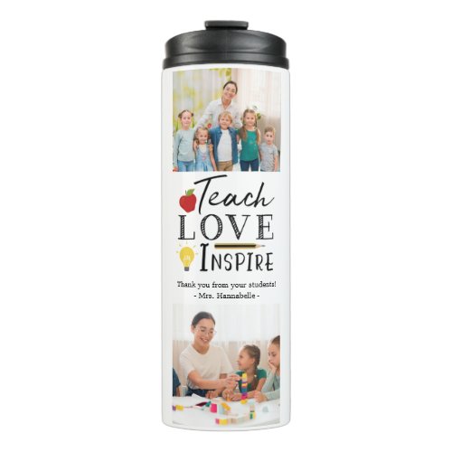 Teacher appreciation photo gift personalized thermal tumbler
