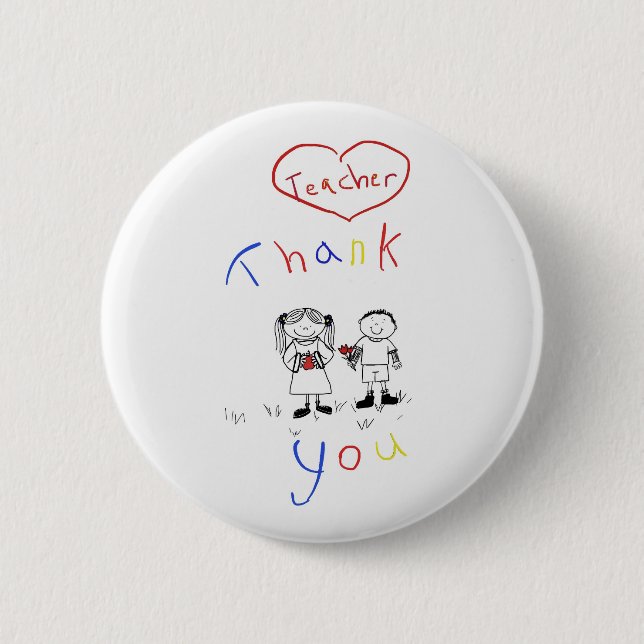 Teacher appreciation pinback button (Front)