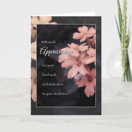 Teacher Appreciation Pink Floral Thank You Card