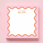 Teacher Appreciation Pink Orange Wavy Notepad<br><div class="desc">Perfect gift for teachers,  featuring pink and orange wavy border.
For more advanced customisation of this design,  e.g. changing layout,  font or text size please click the "CUSTOMIZE" button above. Please contact me for any questions!</div>