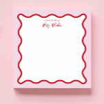 Teacher Appreciation Pink Red Wavy Notepad<br><div class="desc">Perfect gift for teachers,  featuring red and pink wavy border.
For more advanced customisation of this design,  e.g. changing layout,  font or text size please click the "CUSTOMIZE" button above. Please contact me for any questions!</div>