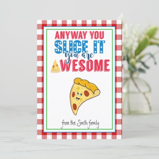 teacher appreciation pizza gift teacher gift CARD Zazzle