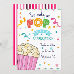 teacher appreciation popcorn thank you CARD HOLDER