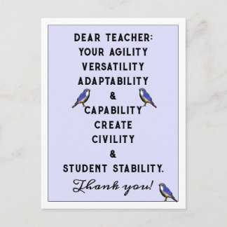 Teacher Appreciation Postcard