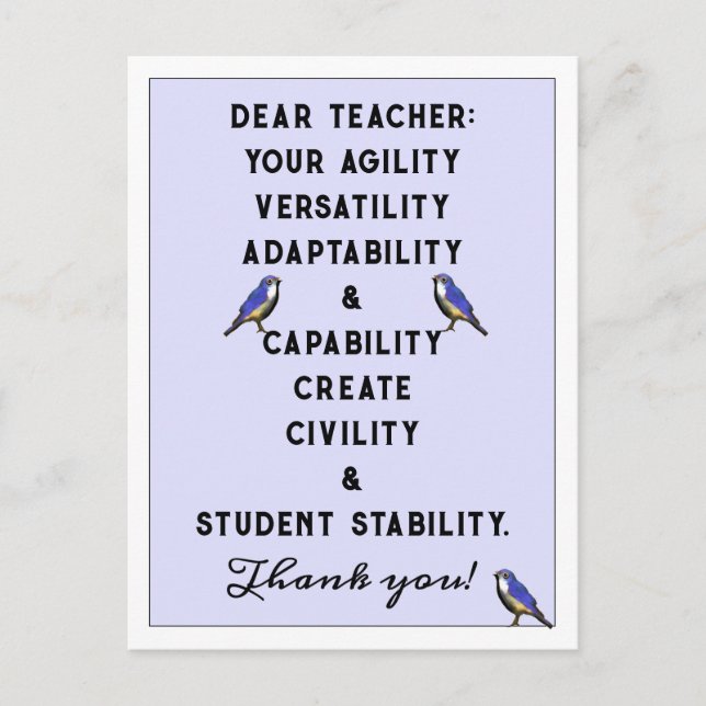Teacher Appreciation Postcard (Front)