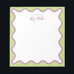 Teacher Appreciation Purple Green Wavy Notepad<br><div class="desc">Perfect gift for teachers,  featuring purple green wavy border.
For more advanced customisation of this design,  e.g. changing layout,  font or text size please click the "CUSTOMIZE" button above. Please contact me for any questions!</div>
