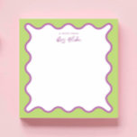 Teacher Appreciation Purple Green Wavy Notepad<br><div class="desc">Perfect gift for teachers,  featuring purple green wavy border.
For more advanced customisation of this design,  e.g. changing layout,  font or text size please click the "CUSTOMIZE" button above. Please contact me for any questions!</div>