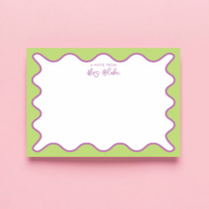 Teacher Appreciation Purple Green Wavy Notepad