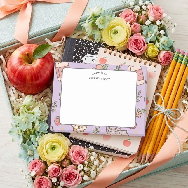 Teacher appreciation Purple School Pattern  Post-it Notes (Creator Uploaded)