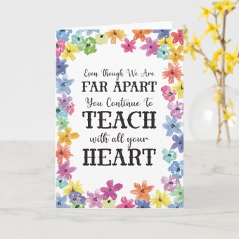 Teacher Appreciation Quarantine Social Distancing Card | Zazzle