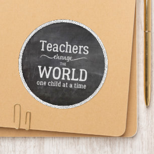 Teacher appreciation quote blackboard white script patch
