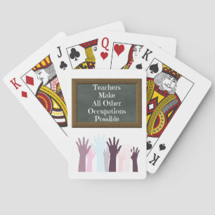 Teacher Appreciation Quote Students Chalkboard Poker Cards