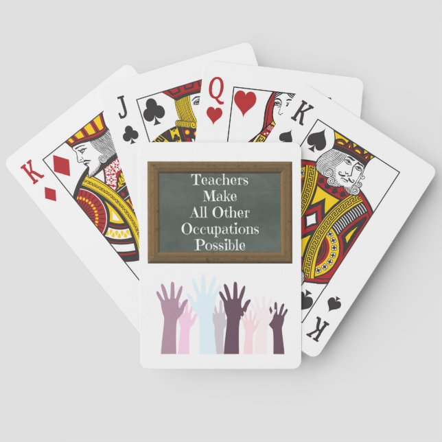 Teacher Appreciation Quote Students Chalkboard Poker Cards (Back)