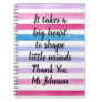 Teacher Appreciation Quote | Watercolor Stripes Notebook