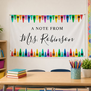 Teacher Appreciation Rainbow Crayon Banner