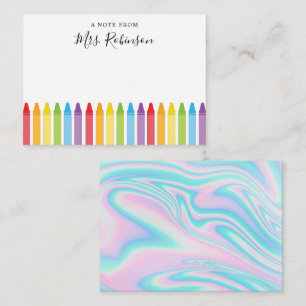  Teacher Appreciation Rainbow Crayon Note Card