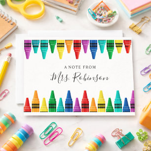  Teacher Appreciation Rainbow Crayon Note Card