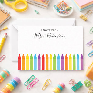 Teacher Appreciation Rainbow Crayon Note Card