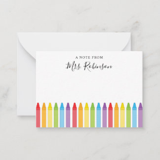 Teacher Appreciation Rainbow Crayon Note Card