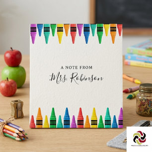 Teacher Appreciation Rainbow Crayon Notepad