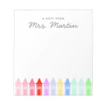 Teacher Appreciation Rainbow Crayon Notepad Gift