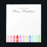 Teacher Appreciation Rainbow Crayon Notepad Gift<br><div class="desc">Customize this adorable rainbow crayon notepad for all the teachers in your life! Perfect for teacher appreciation week or as a thank you gift anytime of the year!</div>