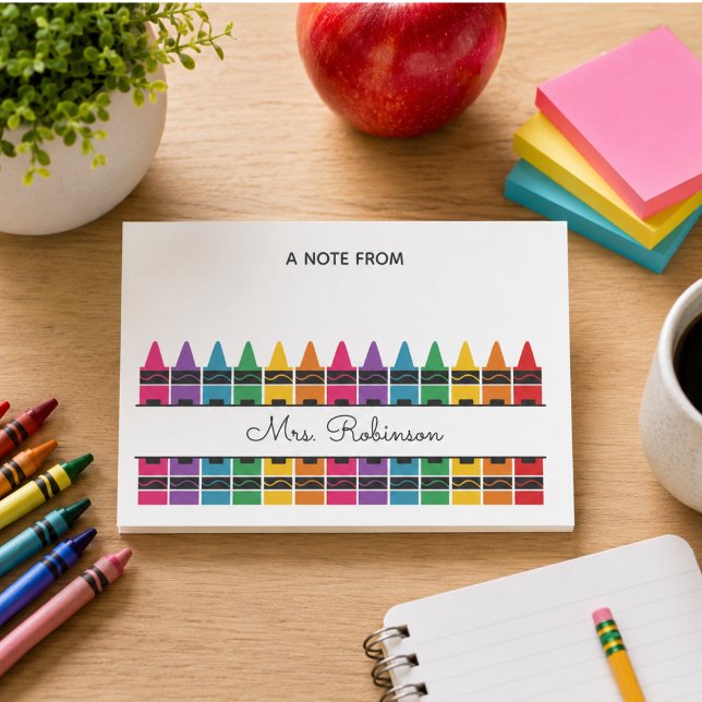 Teacher Appreciation Rainbow Crayon  Post-it Notes (Teacher Appreciation Rainbow Crayon Post-it Notes)