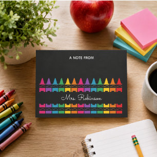 Teacher Appreciation Rainbow Crayon  Post-it Notes