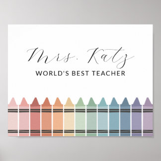 Teacher Appreciation Rainbow Crayon Poster