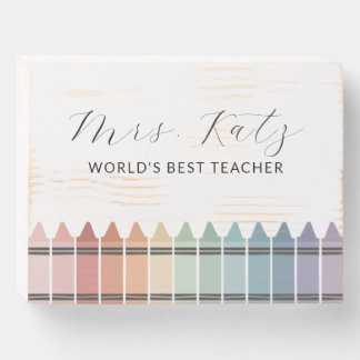 Teacher Appreciation Rainbow Crayon Wooden Box Sign