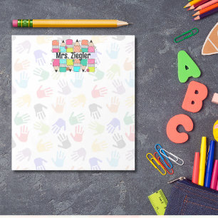 Teacher Appreciation Rainbow Pencils Personalized Notepad