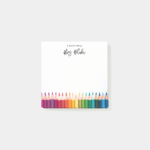Teacher Appreciation Rainbow Pencils Post-it Notes