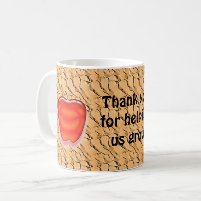 Teacher Appreciation Red Apple Classroom Thank You Coffee Mug (Front Left)